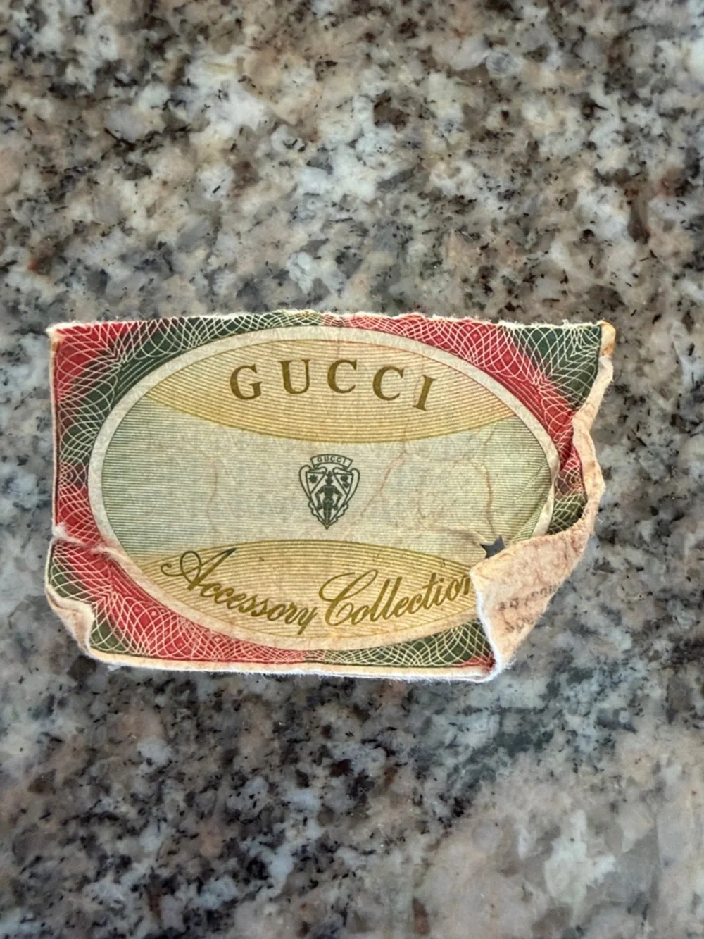 Vintage Gucci Beige GG Supreme Clutch with Green and Red Stripe